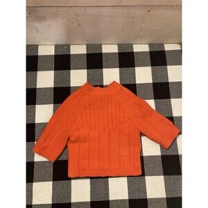 Free People Intimately Open Back Orange Crop Cable Knit Sweater Fall Boho XS